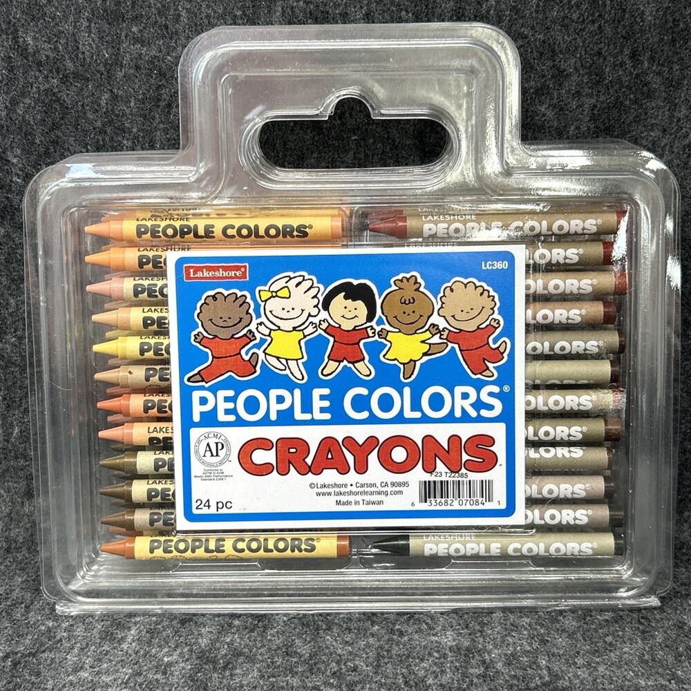 Vintage NOS Lakeshore People Color Crayons 24 pc Skin Tones Skin-Tone Art Supply